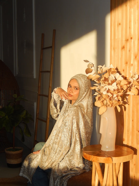 Champagne Ivory Pashmina Abayah