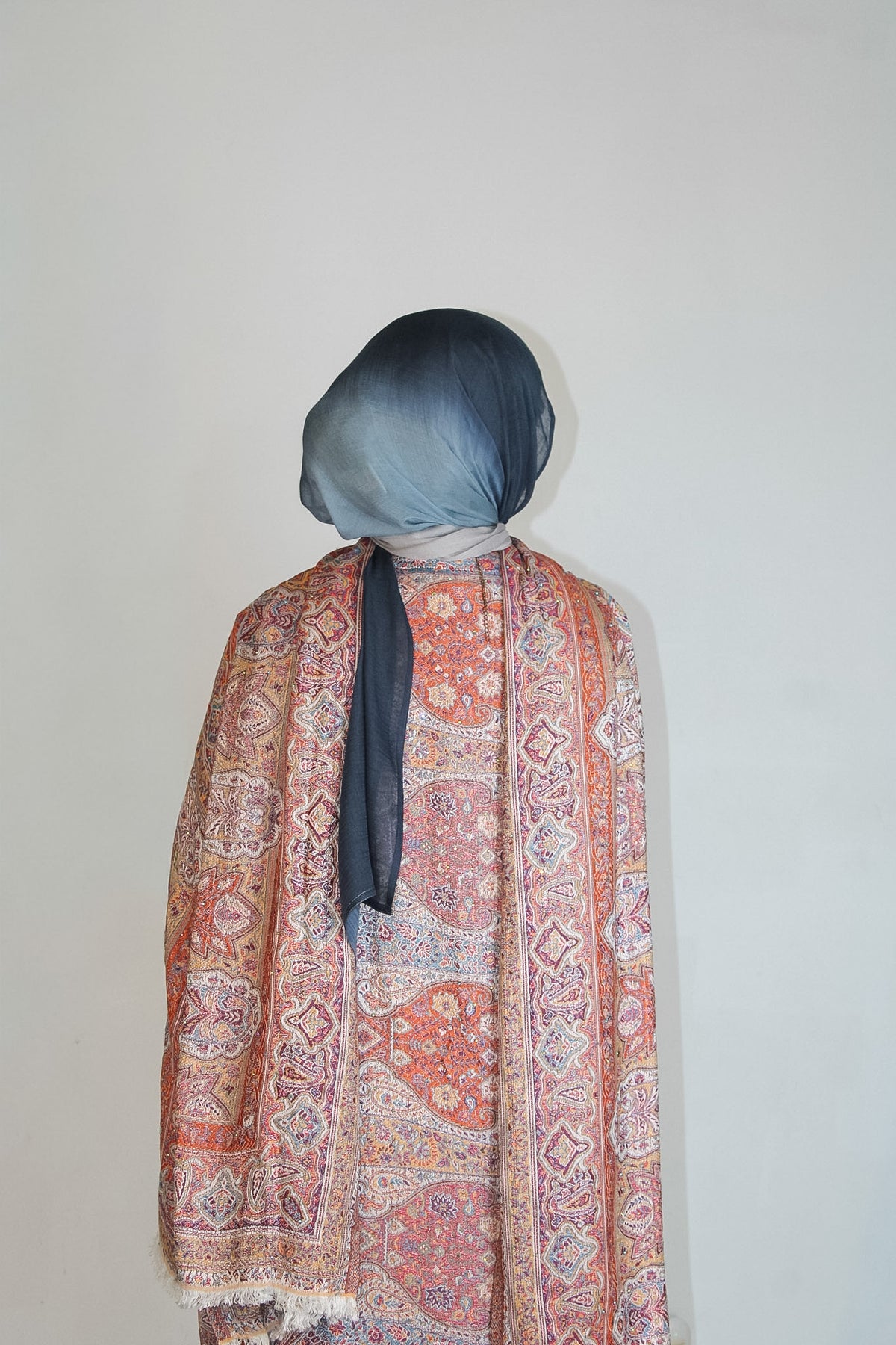 Dusty coral Peach Pashmina Abayah
