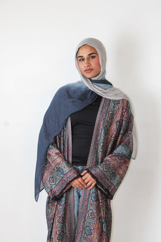 Teal Mosaic Pashmina Abayah